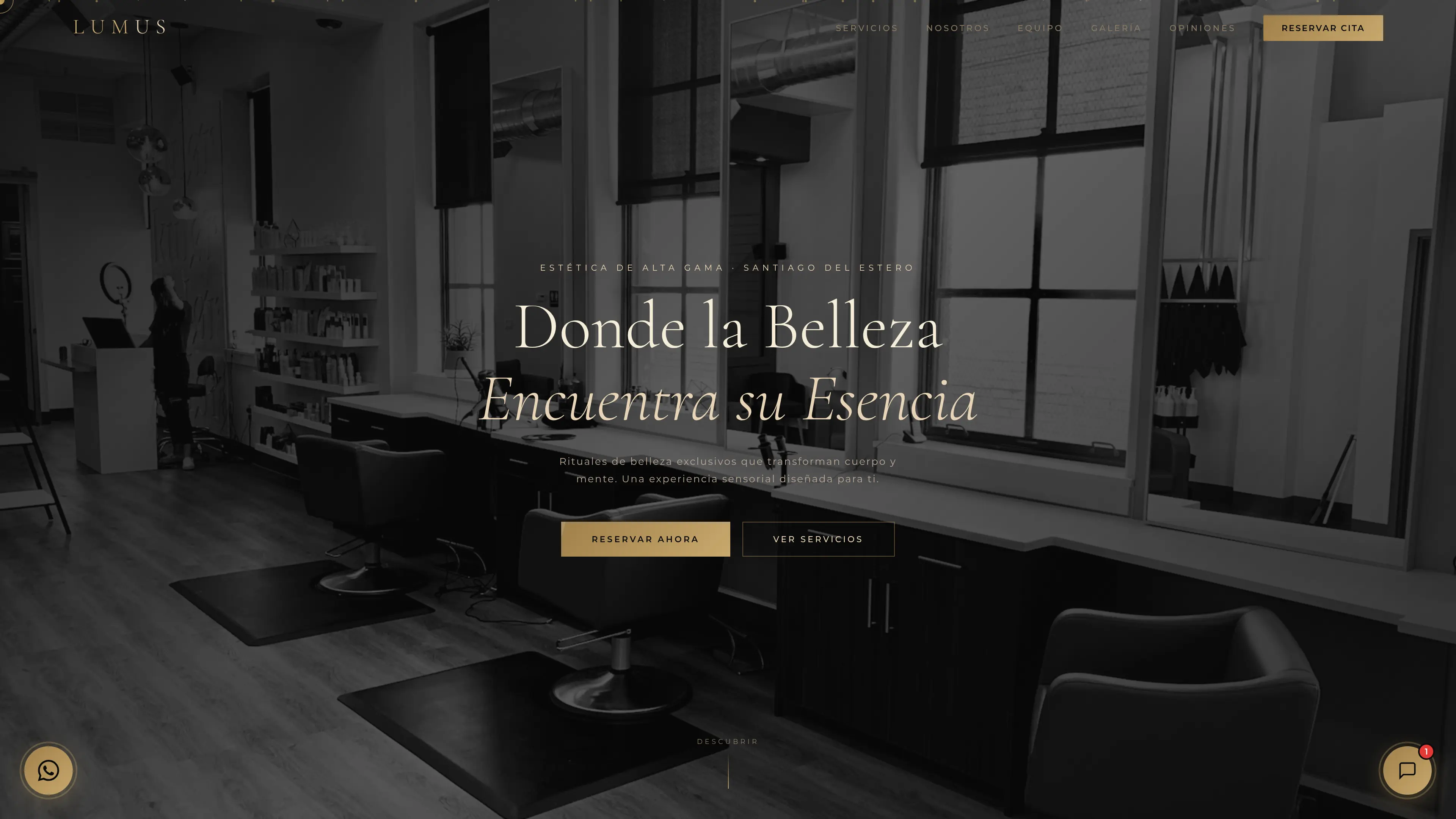 Lumus Aesthetic landing page preview